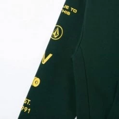 Volcom Unisex Street Style Long Sleeves Cotton Logos On The Sleeves For Men Green X Xl -Volcom Sales Shop org 1090