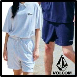 Volcom Unisex Street Style Logo Shorts For Men Navy X L