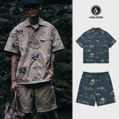 Volcom Unisex Street Style Matching Sets Two-Piece Sets For Men Navy X M