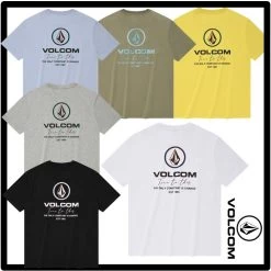 Volcom Unisex Street Style Logo T-Shirts For Women Yellow X L