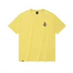 Volcom Unisex Street Style Short Sleeves Logo T-Shirts For Women Yellow X L -Volcom Sales Shop org 1431