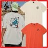 Volcom Unisex Street Style Cotton Short Sleeves Logo T-Shirts For Women Coral X L