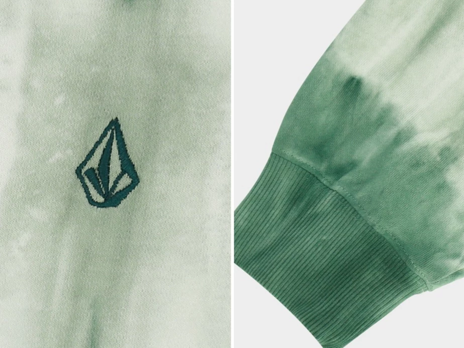 Volcom 2022 SS Crew Neck Unisex Street Style Tie-dye Long Sleeves Cotton For Men Green X S 11 Volcom 2022 SS Crew Neck Unisex Street Style Tie-dye Long Sleeves Cotton For Men Green X S - Image 9