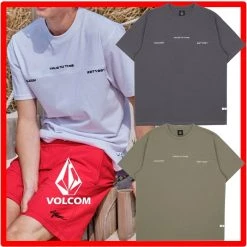 Volcom Unisex Street Style Short Sleeves Logo T-Shirts For Men L.khaki X Xl