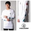 Volcom Crew Neck Street Style Long Sleeves Cotton For Men White X S -Volcom Sales Shop org 1791