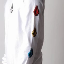 Volcom Crew Neck Street Style Long Sleeves Cotton For Men White X S -Volcom Sales Shop org 1794