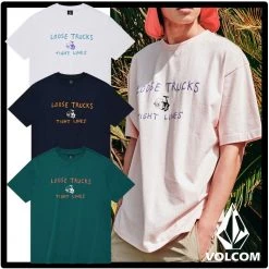 Volcom Unisex Street Style Logo T-Shirts For Women White X M