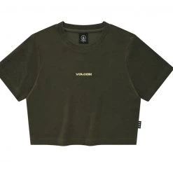 Volcom Unisex Street Style Logo T-Shirts For Women Khaki X Xs -Volcom Sales Shop org 1818