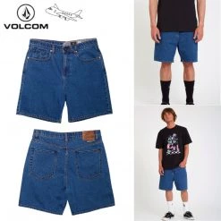 Volcom 2022 SS Plain Logo Shorts For Men Blue X 28