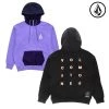 Volcom Unisex Long Sleeves Cotton Logo Hoodies For Men Black X L