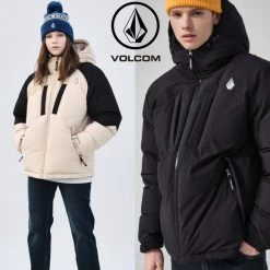 Volcom Unisex Street Style Logo Down Jackets For Men Black X L