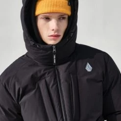Volcom Unisex Street Style Logo Down Jackets For Men Black X L -Volcom Sales Shop org 1982