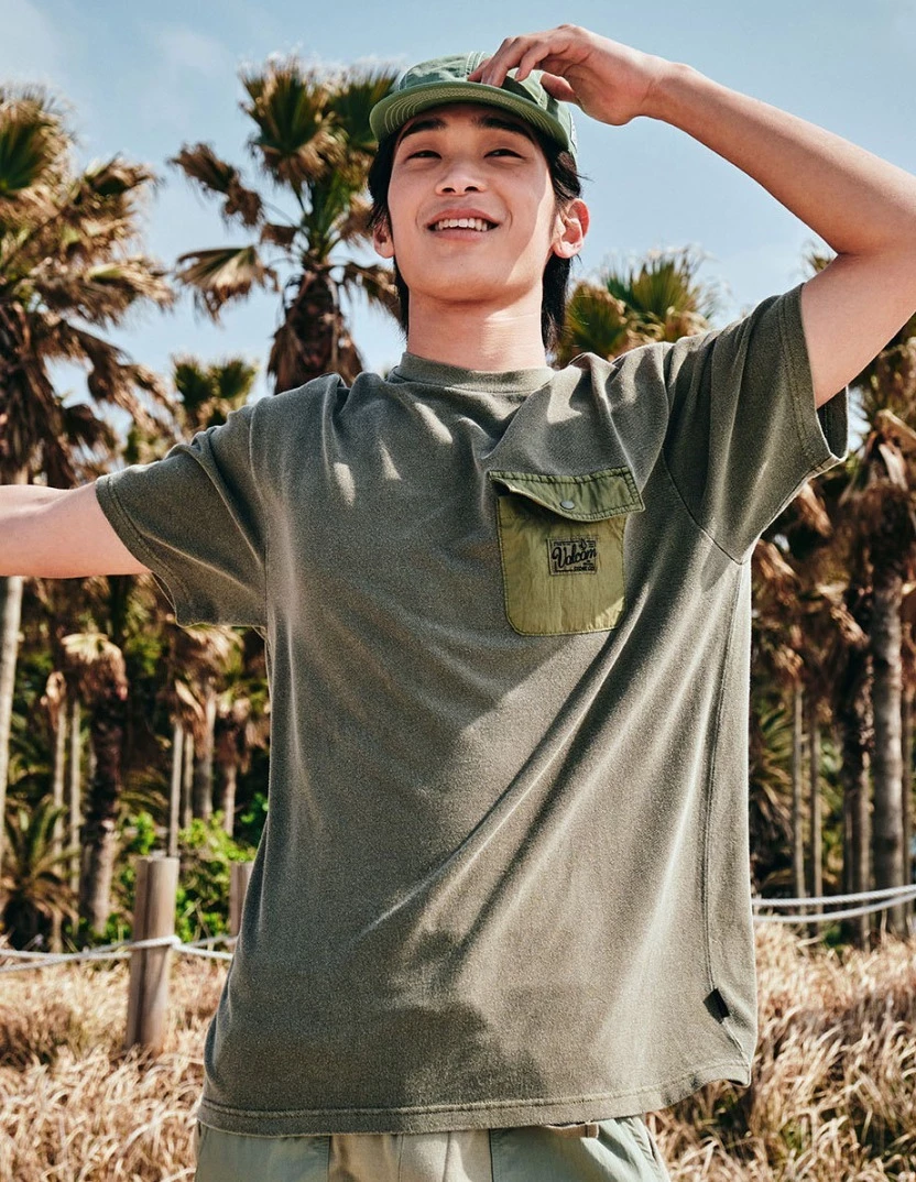 Volcom Unisex Street Style Logo T-Shirts For Women Khaki X M 11 Volcom Unisex Street Style Logo T-Shirts For Women Khaki X M - Image 9