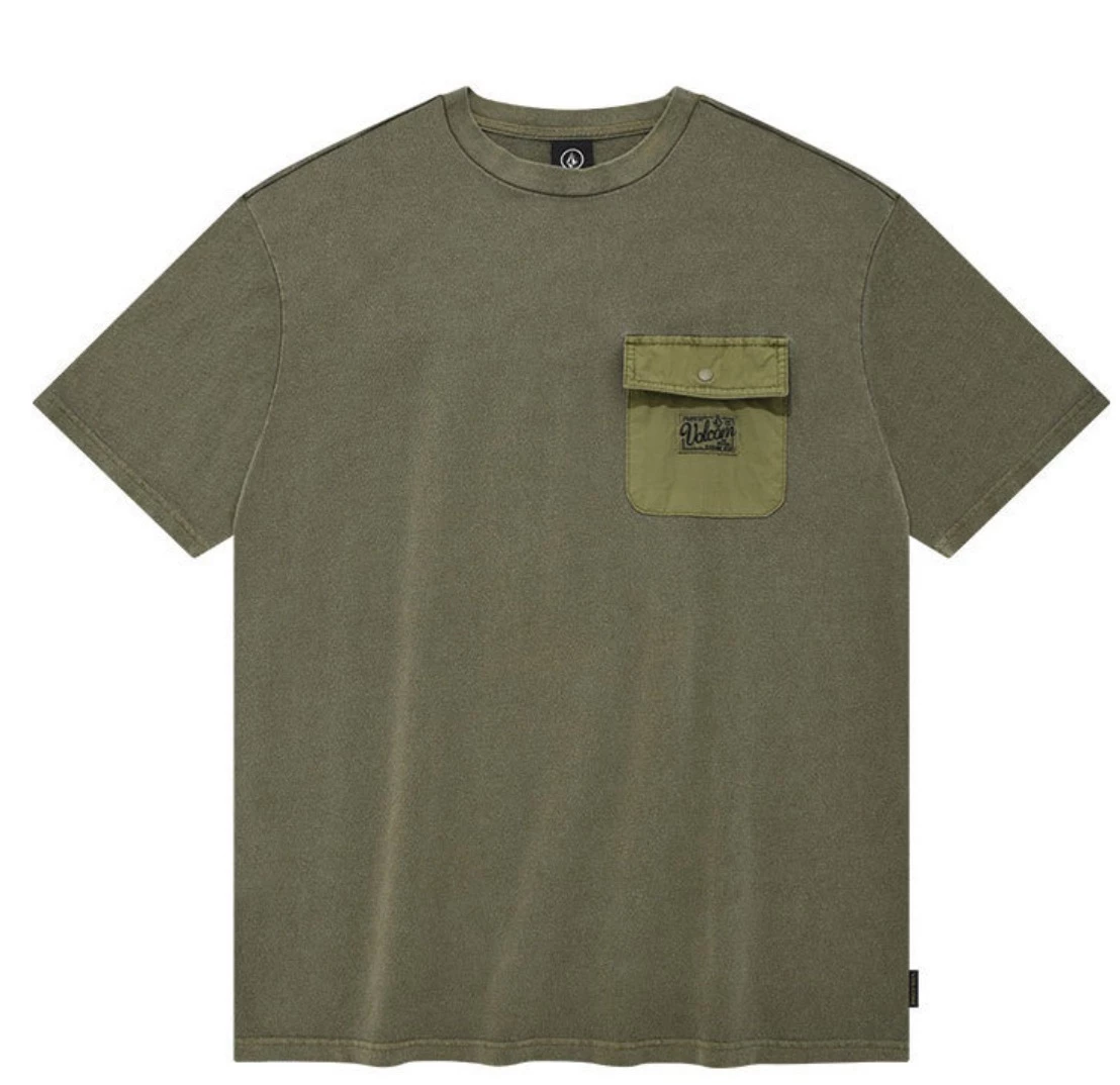 Volcom Unisex Street Style Logo T-Shirts For Women Khaki X M 14 Volcom Unisex Street Style Logo T-Shirts For Women Khaki X M - Image 12