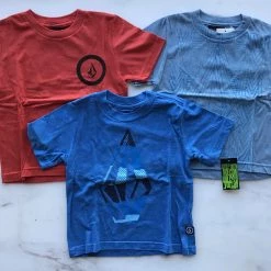 Volcom Unisex Street Style Kids Girl Tops For Kids Red/blue X 2t