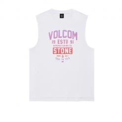 Volcom Unisex Street Style Logo T-Shirts For Men White X M -Volcom Sales Shop org 2172
