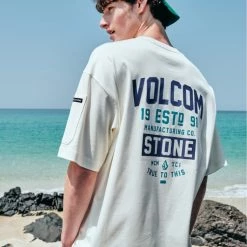 Volcom 2022 SS Unisex Logo T-Shirts For Men Cream X Xl -Volcom Sales Shop org 2176