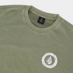 Volcom Crew Neck Unisex Street Style Long Sleeves Cotton Logo For Men Charcoal X S -Volcom Sales Shop org 2227