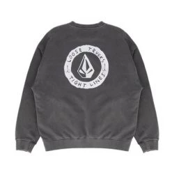 Volcom Crew Neck Unisex Street Style Long Sleeves Cotton Logo For Men Charcoal X S -Volcom Sales Shop org 2231