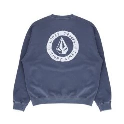 Volcom Crew Neck Unisex Street Style Long Sleeves Cotton Logo For Men Charcoal X S -Volcom Sales Shop org 2236