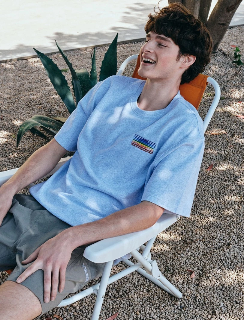 Volcom Unisex Street Style Cotton Short Sleeves Logo Sweatshirts For Men Ice Grey X M 4 Volcom Unisex Street Style Cotton Short Sleeves Logo Sweatshirts For Men Ice Grey X M - Image 2