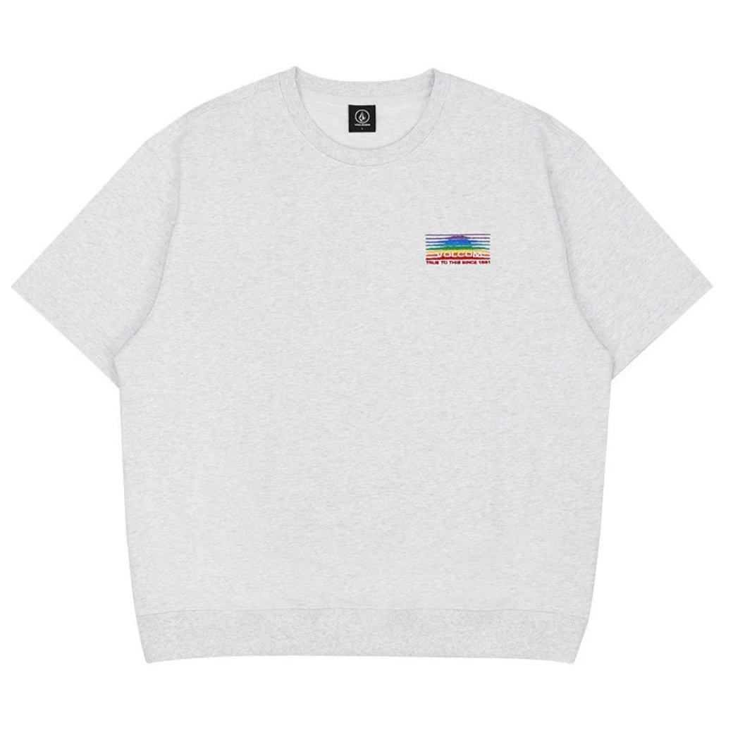 Volcom Unisex Street Style Cotton Short Sleeves Logo Sweatshirts For Men Ice Grey X M 5 Volcom Unisex Street Style Cotton Short Sleeves Logo Sweatshirts For Men Ice Grey X M - Image 3