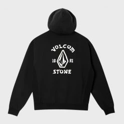 Volcom Pullovers Unisex Street Style Long Sleeves Plain Oversized For Men Black X L -Volcom Sales Shop org 2267