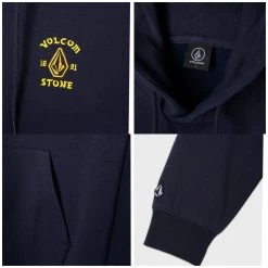 Volcom Pullovers Unisex Street Style Long Sleeves Plain Oversized For Men Black X L -Volcom Sales Shop org 2270