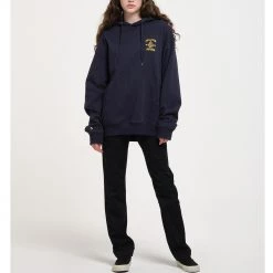 Volcom Pullovers Unisex Street Style Long Sleeves Plain Oversized For Men Black X L -Volcom Sales Shop org 2273