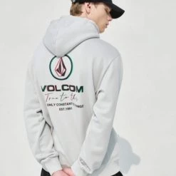 Volcom Unisex Street Style Long Sleeves Cotton Logos On The Sleeves For Men Gray X M -Volcom Sales Shop org 2304