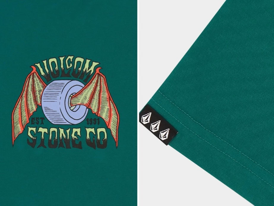 Volcom Unisex U-Neck Long Sleeves Cotton Long Sleeve T-shirt Logo For Men Yellow X L 11 Volcom Unisex U-Neck Long Sleeves Cotton Long Sleeve T-shirt Logo For Men Yellow X L - Image 9