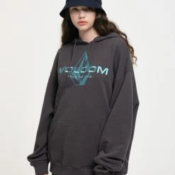 Volcom Unisex Street Style Long Sleeves Cotton Logos On The Sleeves For Men Charcoal X L -Volcom Sales Shop org 2432