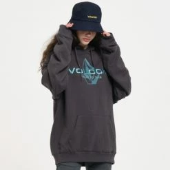 Volcom Unisex Street Style Long Sleeves Cotton Logos On The Sleeves For Men Charcoal X L -Volcom Sales Shop org 2433