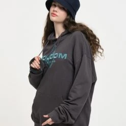 Volcom Unisex Street Style Long Sleeves Cotton Logos On The Sleeves For Men Charcoal X L -Volcom Sales Shop org 2434