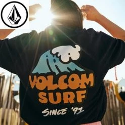 Volcom Unisex U-Neck Cotton Short Sleeves Logo T-Shirts For Men Purple X M
