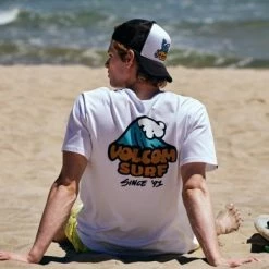 Volcom Unisex U-Neck Cotton Short Sleeves Logo T-Shirts For Men Purple X M -Volcom Sales Shop org 2583