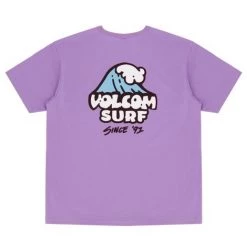 Volcom Unisex U-Neck Cotton Short Sleeves Logo T-Shirts For Men Purple X M -Volcom Sales Shop org 2587
