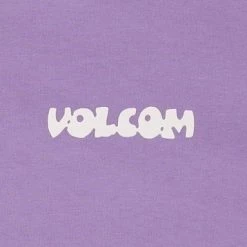 Volcom Unisex U-Neck Cotton Short Sleeves Logo T-Shirts For Men Purple X M -Volcom Sales Shop org 2589