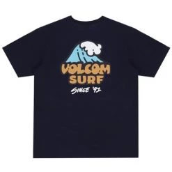 Volcom Unisex U-Neck Cotton Short Sleeves Logo T-Shirts For Men Purple X M -Volcom Sales Shop org 2596
