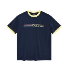 Volcom Unisex Street Style Short Sleeves Logo T-Shirts For Men Navy X M -Volcom Sales Shop org 2630