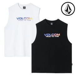 Volcom Unisex Sleeveless U-Neck Cotton Logo Vests & Gillets For Men Black X Xl