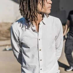 Volcom 2022 SS Button-down Unisex Street Style Long Sleeves Plain Cotton For Men Cloud X L