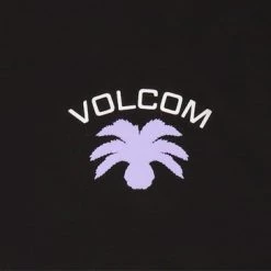 Volcom Short U-Neck Cotton Short Sleeves Logo Cropped For Women Purple X S -Volcom Sales Shop org 2785