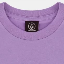 Volcom Short U-Neck Cotton Short Sleeves Logo Cropped For Women Purple X S -Volcom Sales Shop org 2796