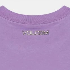 Volcom Short U-Neck Cotton Short Sleeves Logo Cropped For Women Purple X S -Volcom Sales Shop org 2798