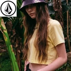 Volcom Short U-Neck Cotton Short Sleeves Logo Cropped For Women No Color Specification X Xs