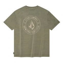 Volcom Unisex Street Style Cotton Short Sleeves Logo T-Shirts For Men Khaki X Xl -Volcom Sales Shop org 2825