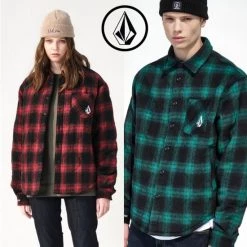 Volcom Unisex Street Style Long Sleeves Logos On The Sleeves Logo For Men Green X M