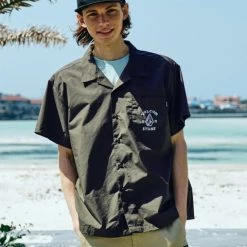 Volcom Unisex Cotton Short Sleeves Logo Shirts For Men Orange X L -Volcom Sales Shop org 2860