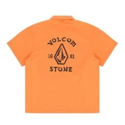 Volcom Unisex Cotton Short Sleeves Logo Shirts For Men Orange X L -Volcom Sales Shop org 2863